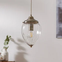 Hanglamp Pineapple, messing antiek