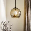 Hanglamp Polaris, spiegelend glas, rookkleurig
