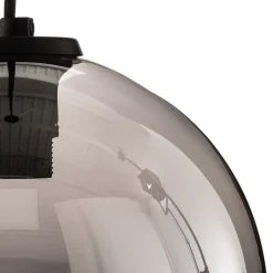 Hanglamp Polaris, spiegelend glas, rookkleurig