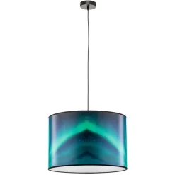 Hanglamp Print L Hemel met poollicht turkoois