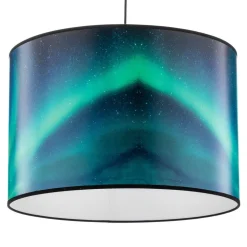 Hanglamp Print L Hemel met poollicht turkoois