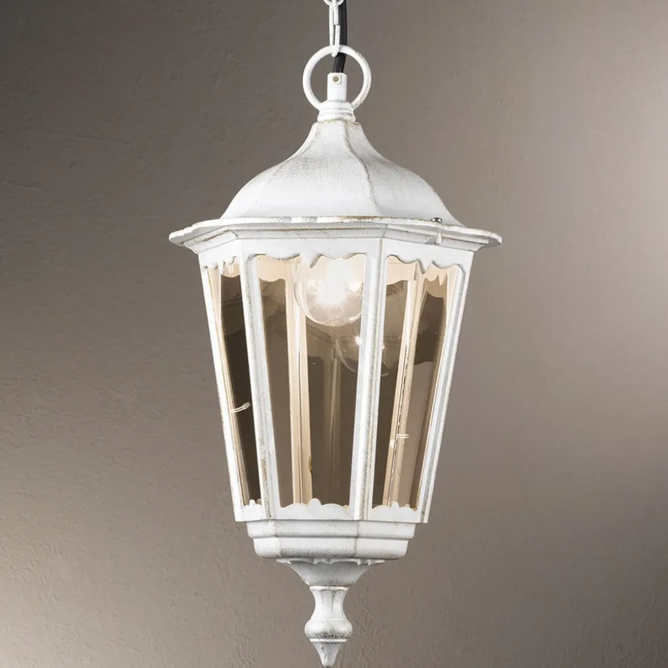 Hanglamp Puchberg voor buiten, wit-goud