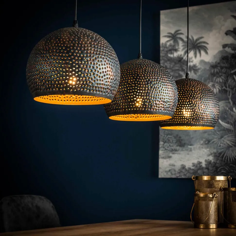 Hanglamp Punchray 3-lamps bolvormig