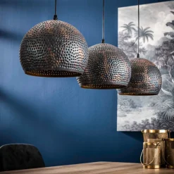 Hanglamp Punchray 3-lamps bolvormig