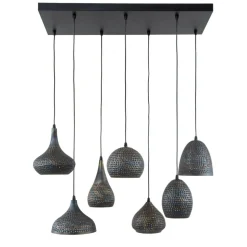 Hanglamp Punchray, 7-lamps, formenmix