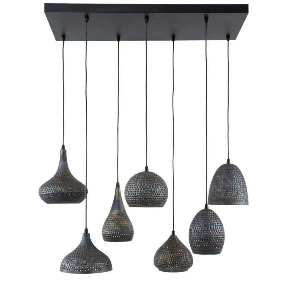 Hanglamp Punchray, 7-lamps, formenmix