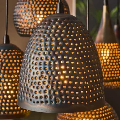 Hanglamp Punchray, 7-lamps, formenmix