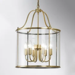 Hanglamp Rieka, ronde lantaarnvorm, 43 cm