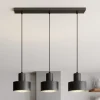 Hanglamp Rif, lineair 3-lamps, zwart