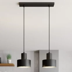 Hanglamp Rif, lineair 2-lamps, zwart