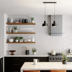 Hanglamp Rif, lineair 2-lamps, zwart