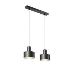 Hanglamp Rif, lineair 2-lamps, zwart