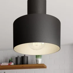 Hanglamp Rif, lineair 2-lamps, zwart