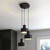 Hanglamp Rif, rond, 3-lamps, zwart
