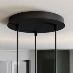 Hanglamp Rif, rond, 3-lamps, zwart