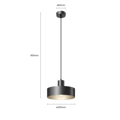 Hanglamp Rif van metaal, zwart, Ø 25 cm