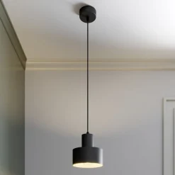 Hanglamp Rif van metaal, zwart, Ø 15 cm