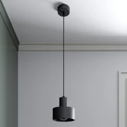 Hanglamp Rif van metaal, zwart, Ø 15 cm