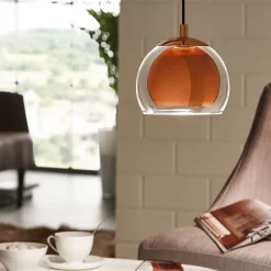 Hanglamp Rocamar 1-lamp in koper