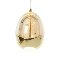 Hanglamp Rocio, 5-lamps, rond, metaal, glas, goud