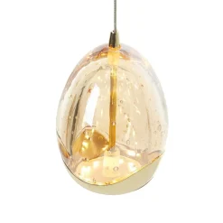 Hanglamp Rocio, 5-lamps, rond, metaal, glas, goud