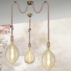 Hanglamp Rope met decoratieve kabel, 2-lamp