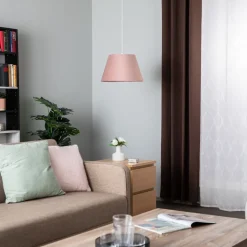 Hanglamp Rosabelle, kegelvormig, roze, 1-lamp.