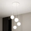 Hanglamp Royal, 4-lamps, opaalwit/wit, glas, E14