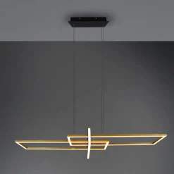 Hanglamp Salinas, messingkleurig, metaal, 110 cm lang