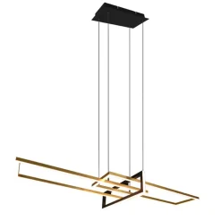 Hanglamp Salinas, messingkleurig, metaal, 110 cm lang
