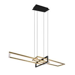 Hanglamp Salinas, messingkleurig, metaal, 110 cm lang