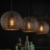 Hanglamp Setengah 3-lamps, kappen rond