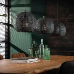 Hanglamp Setengah 3-lamps, kappen rond