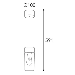 Hanglamp Silindar 3358, messing antiek/opaal