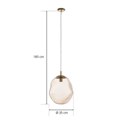 Hanglamp Sol, Ø 35cm, zwart/oranje