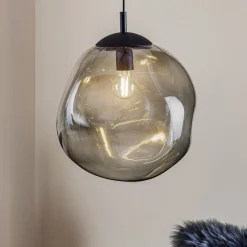 Hanglamp Sol, Ø 35cm, zwart/rookgrijs