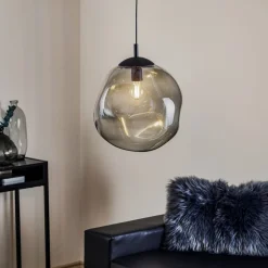 Hanglamp Sol, Ø 35cm, zwart/rookgrijs