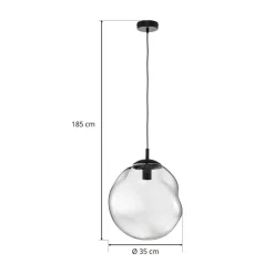 Hanglamp Sol, Ø 35cm, zwart/rookgrijs