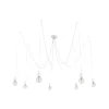 Hanglamp Spider in wit, 7-lamps