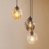 Hanglamp Starla, glas grafiet/amber/helder, 3-lamps rond