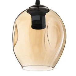 Hanglamp Starla, glas grafiet/amber/helder, 3-lamps rond