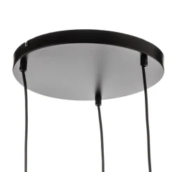 Hanglamp Starla, glas grafiet/amber/helder, 3-lamps rond