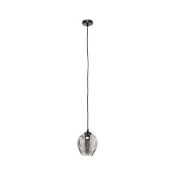 Hanglamp Starla, glas grafiet, 1-lamp rond