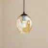 Hanglamp Starla 1-lamp, glazen kap amber