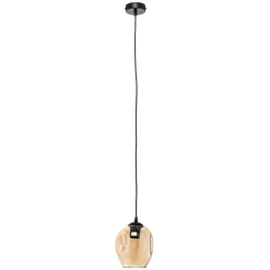 Hanglamp Starla 1-lamp, glazen kap amber