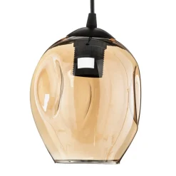 Hanglamp Starla 1-lamp, glazen kap amber