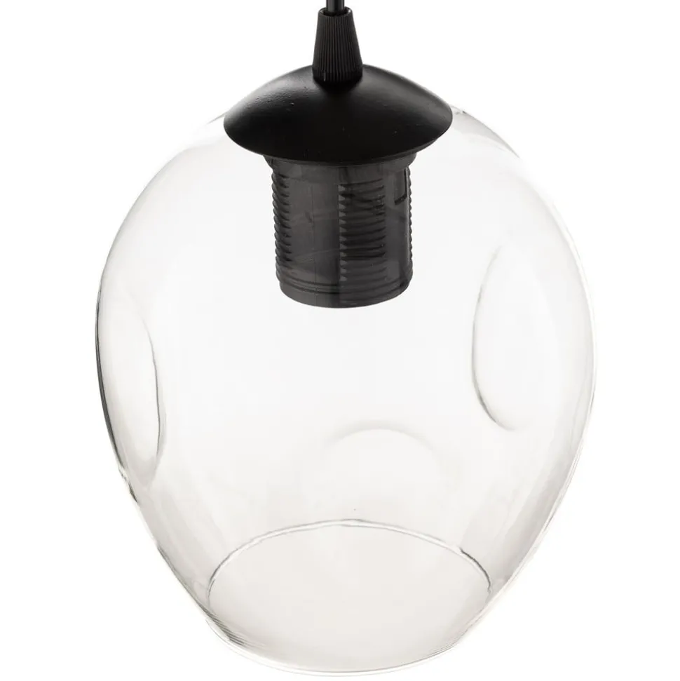 Hanglamp Starla rond 4-lamps grafiet/amber/helder