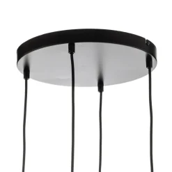 Hanglamp Starla rond 4-lamps grafiet/amber/helder