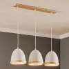 Hanglamp Studio met houtdecor 3-lamps wit