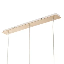 Hanglamp Studio met houtdecor 3-lamps wit